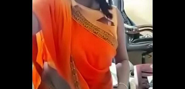  Swathi naidu exchanging saree by showing boobs,body parts and getting ready for shoot part-2